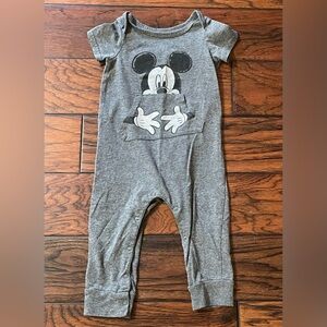 Disney Mickey Mouse Grey Romper Jumper Baby Toddler Sz 18M